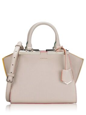 Fendi 3jours Mini Tote in light gray with multicoloured edge
